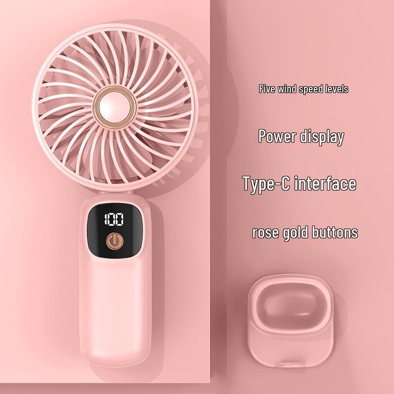 

USB Mini Handheld Fan with LED Display - Portable Gift for Students and Dorm Rooms Mini