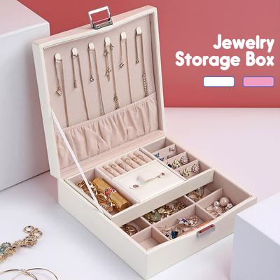 Boîte à bijoux de stockage en simili cuir Boucles d/'oreilles BAGUE Collier Case Organisateur Titulaire 1pc