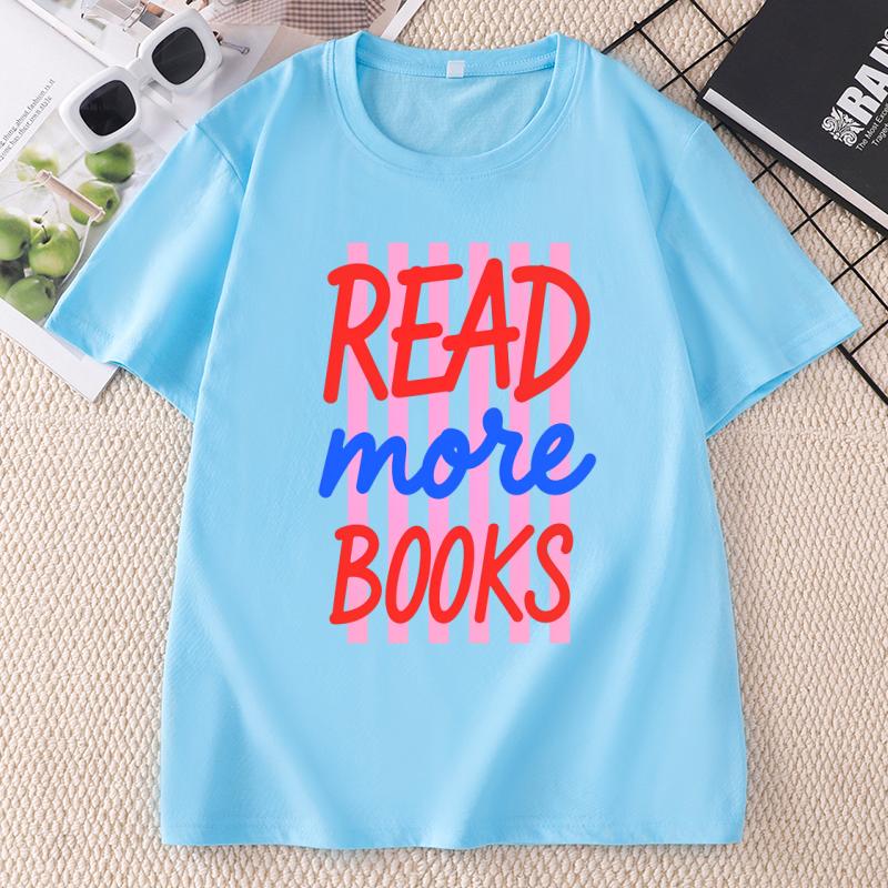 READ More Books Graphic T Shirts Casual Cotton Short Sleeve Printed Tshirts Book Lover Bookworm Tshirts Unisex Clothing