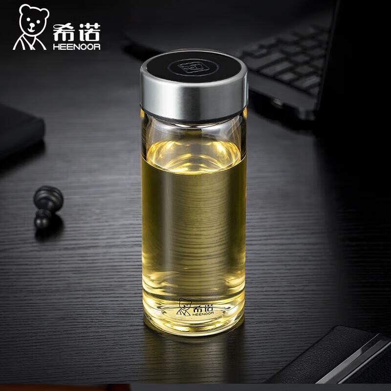Xinuo 410ml Portable Single-Layer Glass Water Bottle
