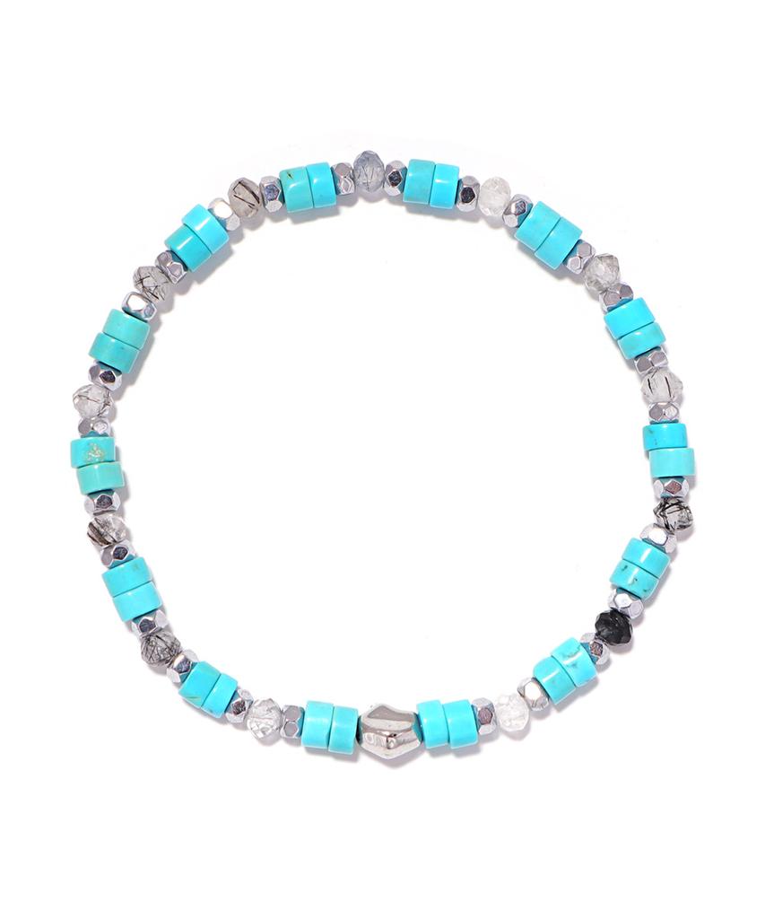 Polalita Color Point Hematite Bead Bracelet (Plt-Br-143_Skb)