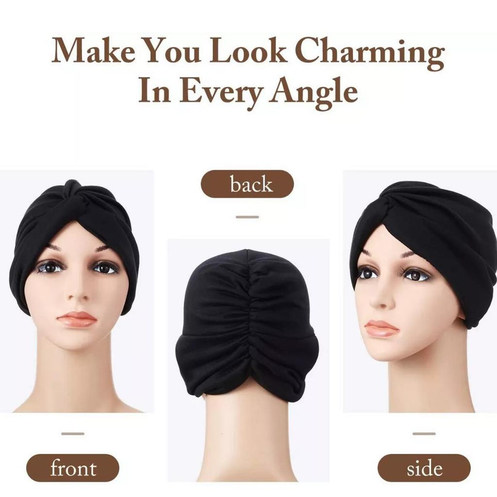 Fashion Forehead Cross Twist Cap High Elasticity Headscarf Nursing Cap Head Hat Turban