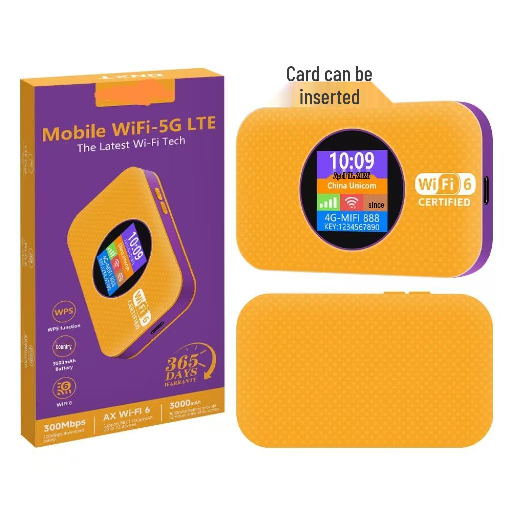 5G4G Portable WiFi 6 Router: Internet Booster with IoT Card for Travel