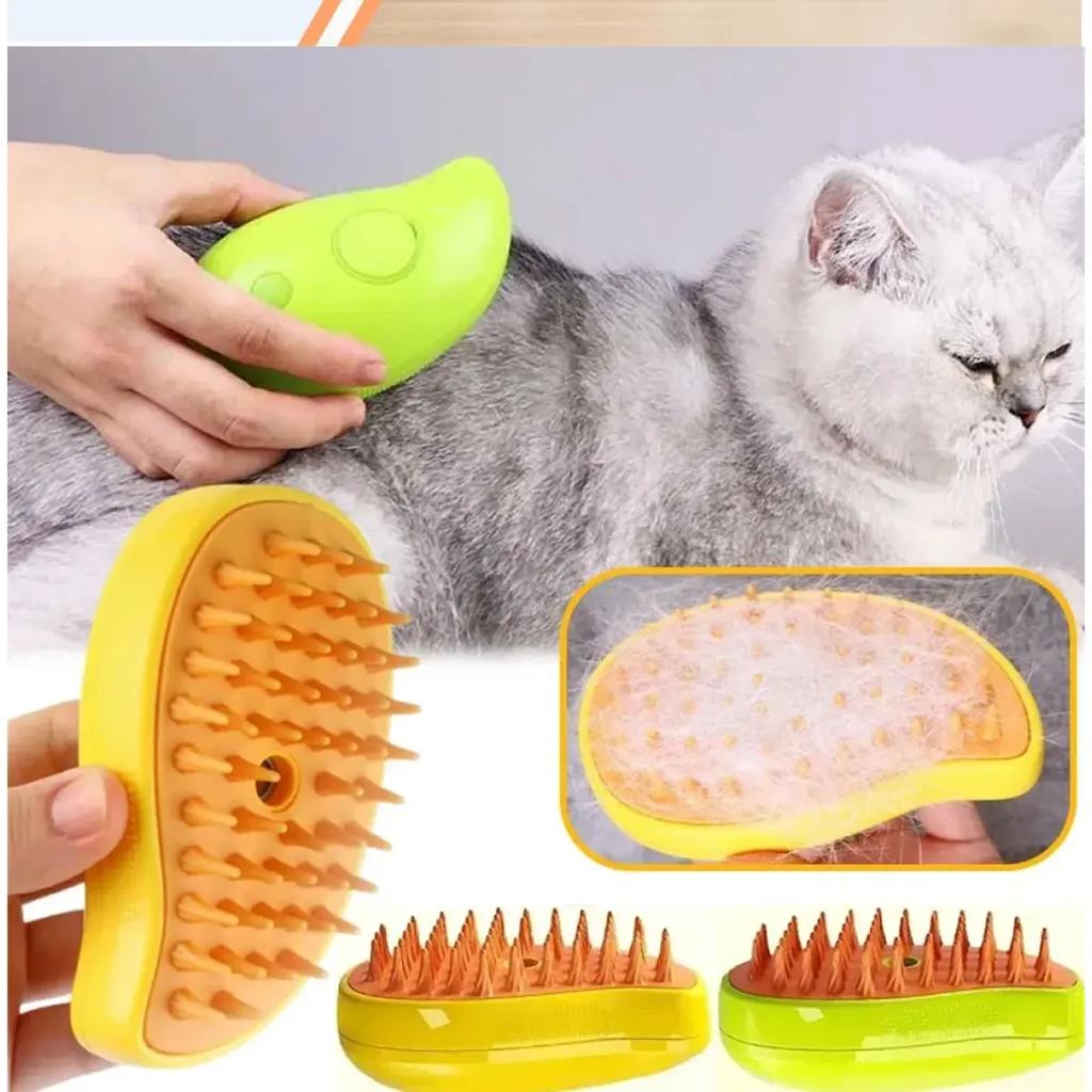 Spazzola a vapore per cani e gatti Spazzola a vapore Spruzzatore elettrico per massaggi Strumento per toelettatura di animali domestici Spargimento 3 in 1 Spray elettrici Pettini per massaggio