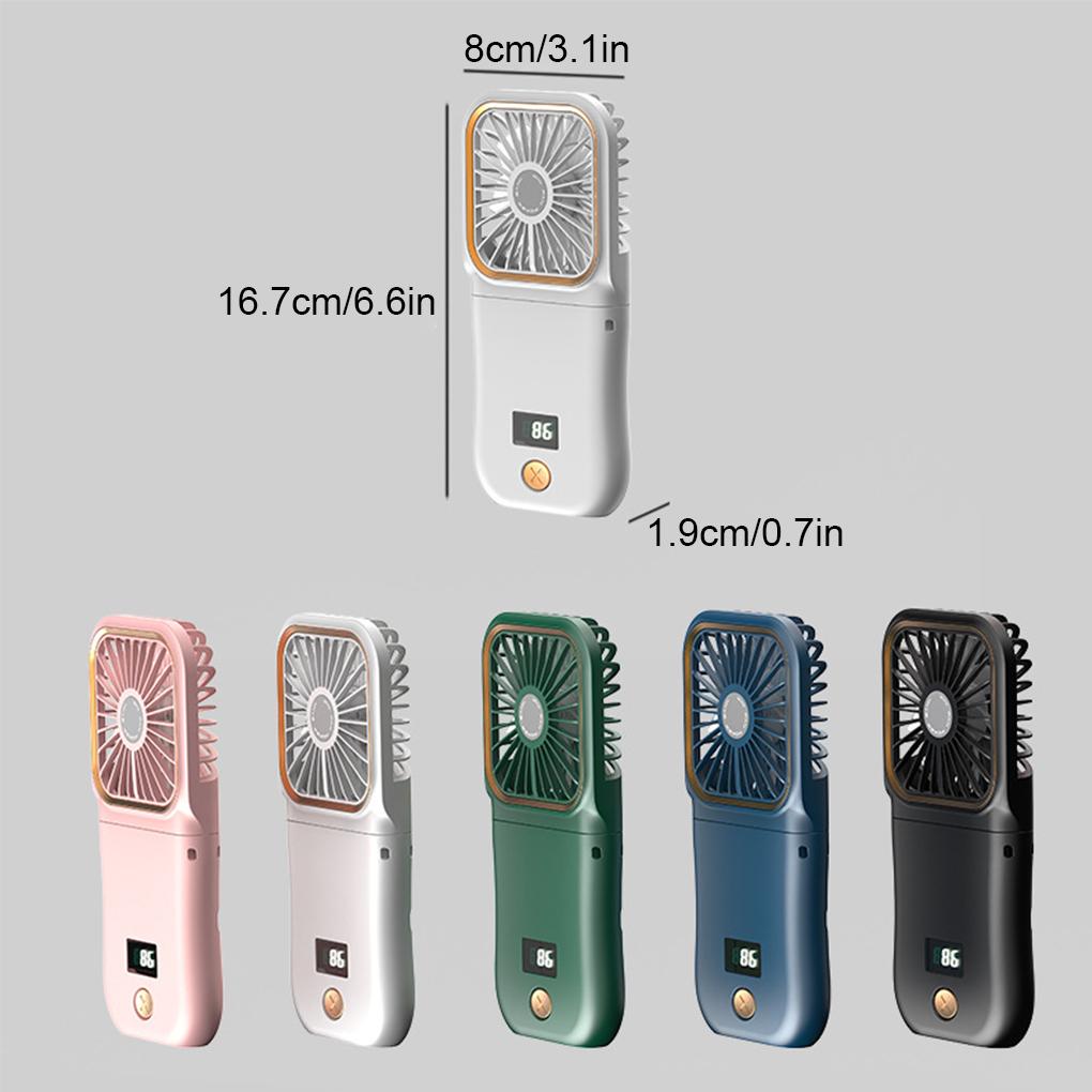 Portable Neck Fan USB Rechargeable Cooling Fan Digital Display Mini Ventilador Folding Hanging Neck Cooler Mute Neckband Fan