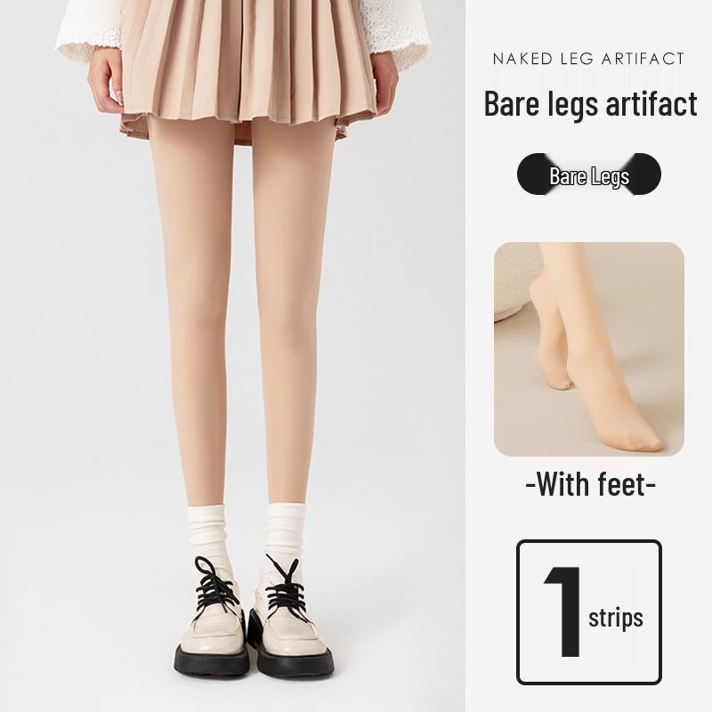 Bare Legs Women's Autumn/Winter Nude Super Natural Thickened Flesh-Tone Anti-Snag Velvet Pantyhose
