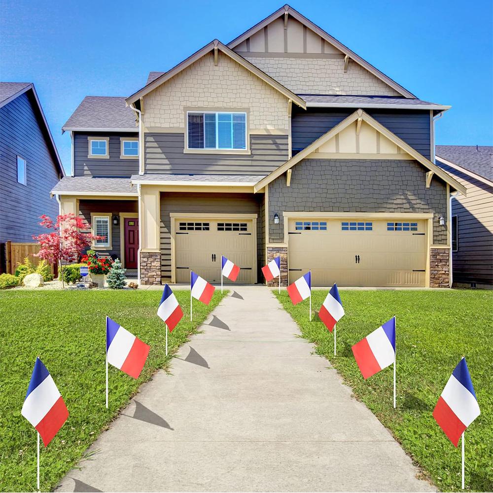 French Hand Held Flags 15pcs for World Cup 2026 5.5x8.2 Inch