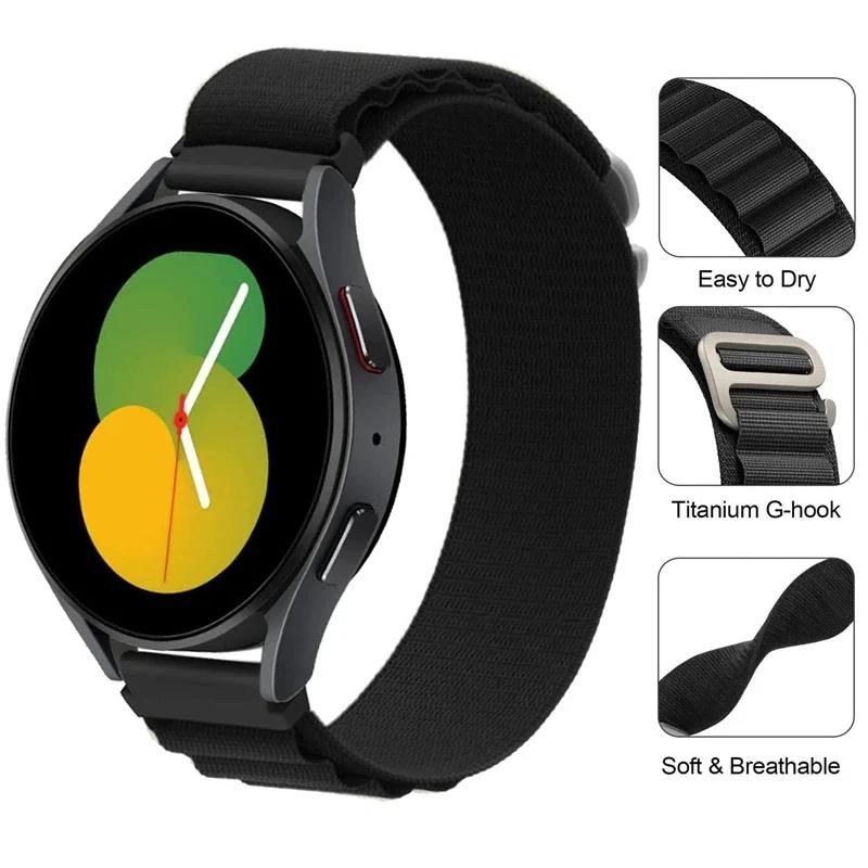 Nylonband för Samsung Galaxy Watch7 6 5 4 40mm 44mm Classic/Active/Gear S3 Frontier 18 20 22mm Sport Loop-rem Amazfit GTS 3 4