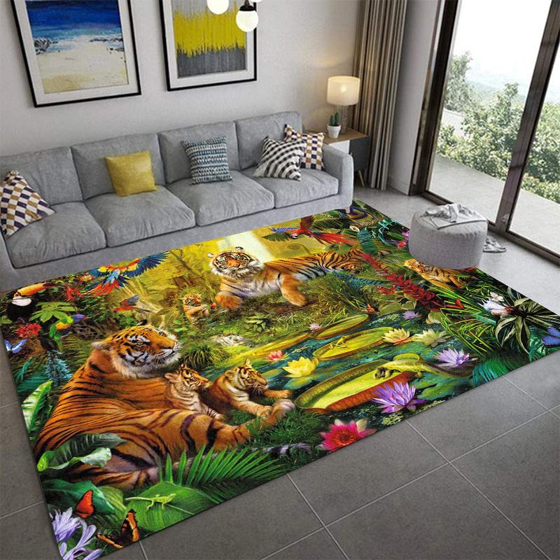 

Ковер с принтом тигра, модный коврик для йоги, нескользящий ковер, украшение для спальни, уличный ковер, подарок на день рождения для спальни 40x60cm