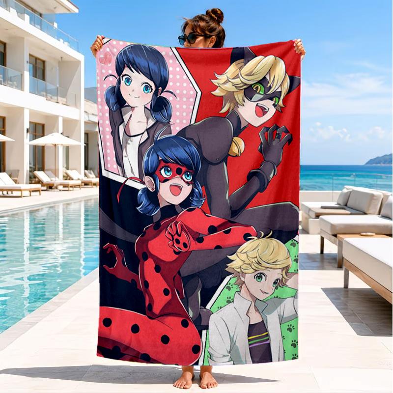 Mira-culous Adventures Beach Towel, Super Soft Microfiber, Perfect Gift for Her/Him, Birthday, for Pool, Beach, Travel, Decor Beach Party