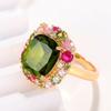 Newly Colorful Green Cubic Zirconia Rings for Women Special-interested Wedding Party Gorgeous Accessories Female Jewelry