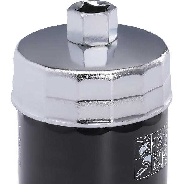 73-74Mm 15 Flutes Oil Filter Cap Wrench Removal Tool Socket Compatible With AC Delco PF63/PF64 Oil Filter, For Chrysler, GM, Equinox 1.5L And Chevy