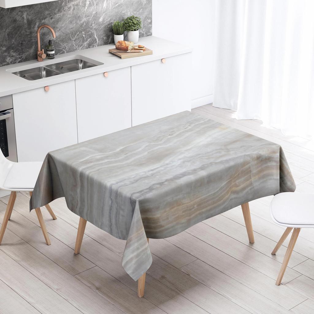 Marble Striped Tablecloth Home Decor Stain Resistant Waterproof Table Decoration Rectangular Kitchen Fireplace Tops