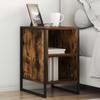 Nightstand Set of 2 Smoked Oak Finish 39.5 X 30 X 50 Cm Engineered Wood