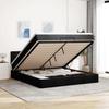 VidaXL Ottoman Bed with Mattress and LED Black 180x200cm Fabric Upholstered Bed 3312494