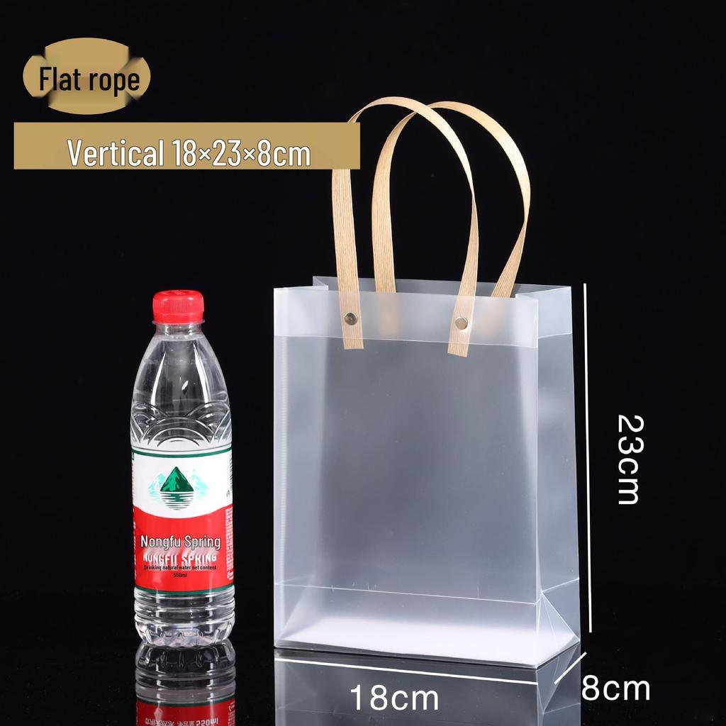In Stock PVC Transparent Tote Bag, Frosted PP Plastic Gift/Souvenir Packaging, Wedding Candy Bag