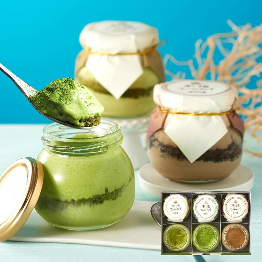 Itokyuemon Uji Tiramisu Tiramisu Perfect Gift for Birthdays (Uji Matcha, Hojicha, Genmaicha) 6-Piece Assortment,