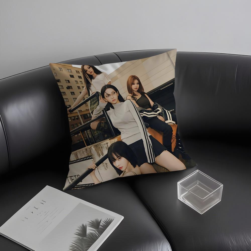 A-Aespa Singer Cushion Cover Pillowcase Ultra Soft Skin Friendly Fabric Cloud Like Comfort & Concealed Zipper