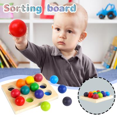 (H0826)Holz Regenbogen Ball Sortierung Bord Farbe Passenden kinder Erleuchtung