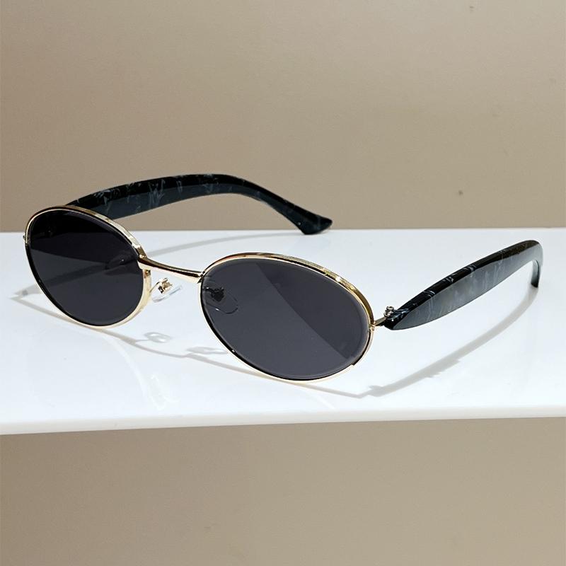 KAMMPT Oval Sunglasses Women 2026 New Vintage Metal Rim Casual Shades Trendy Stylish Retro Luxury Brand Design Decor Sun Glasses