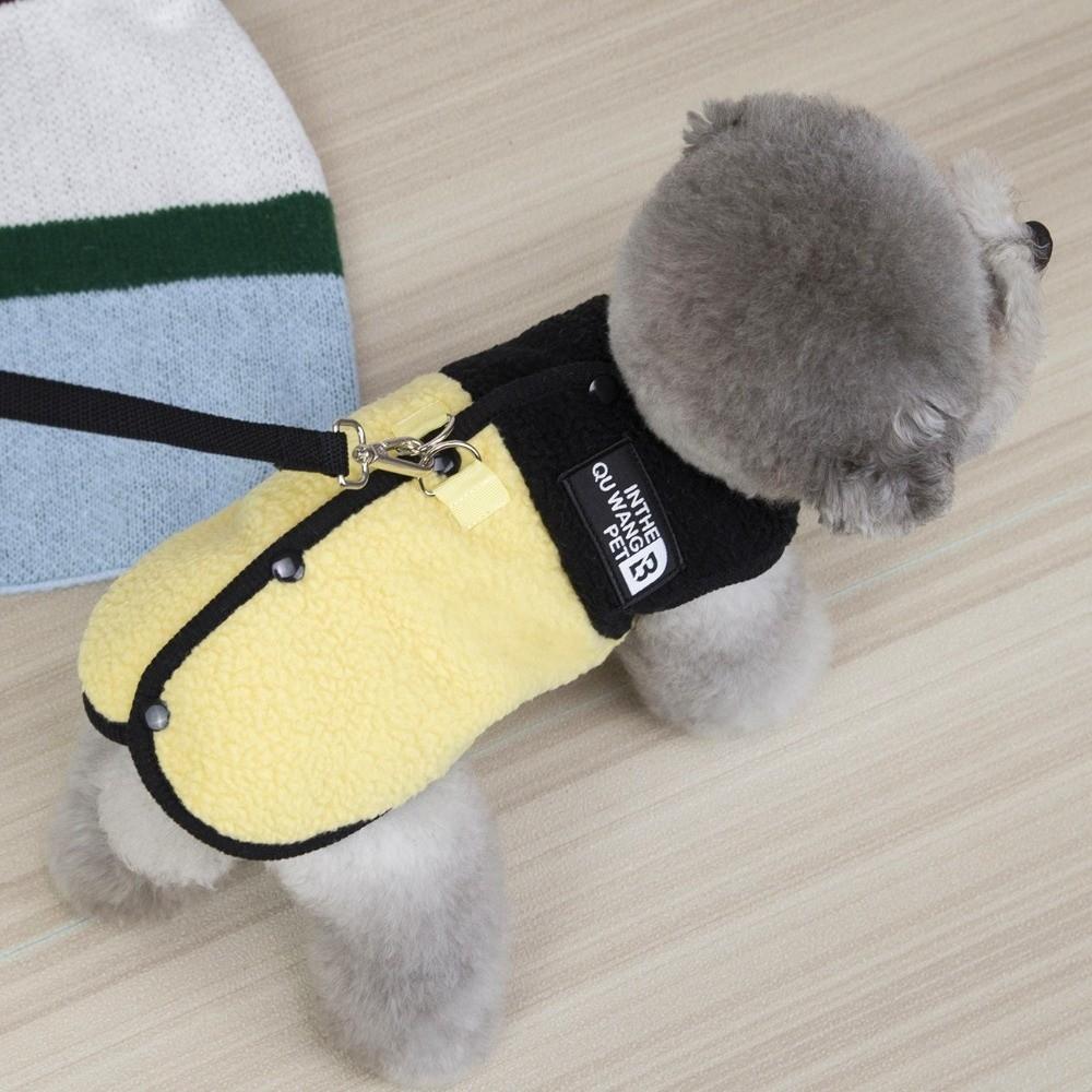 Cute Dog Jacket Soft Texture Warm Fleece Puppy Vest D-Ring Design Pet Overcoat For Puppy Cats