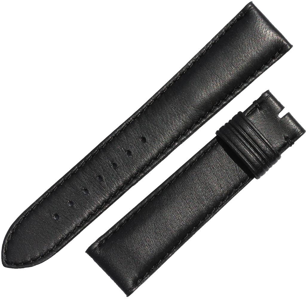 Deer Watch Strap Watch Band Red Deer Leather Replacement In [ROCOTTE] (Black / 19-16mm / Leather) (Made Japan/Genuine Leather)