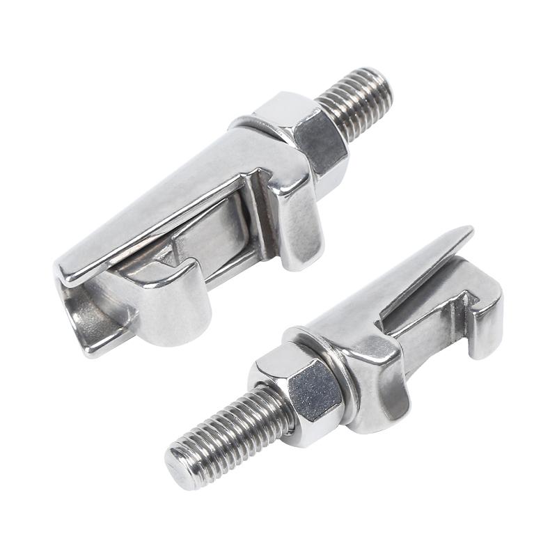 5pcs 304 Stainless Steel Hook Bolt M8/M10/M12 C-Clamp Pipe Bracket with MF/ISO Flange