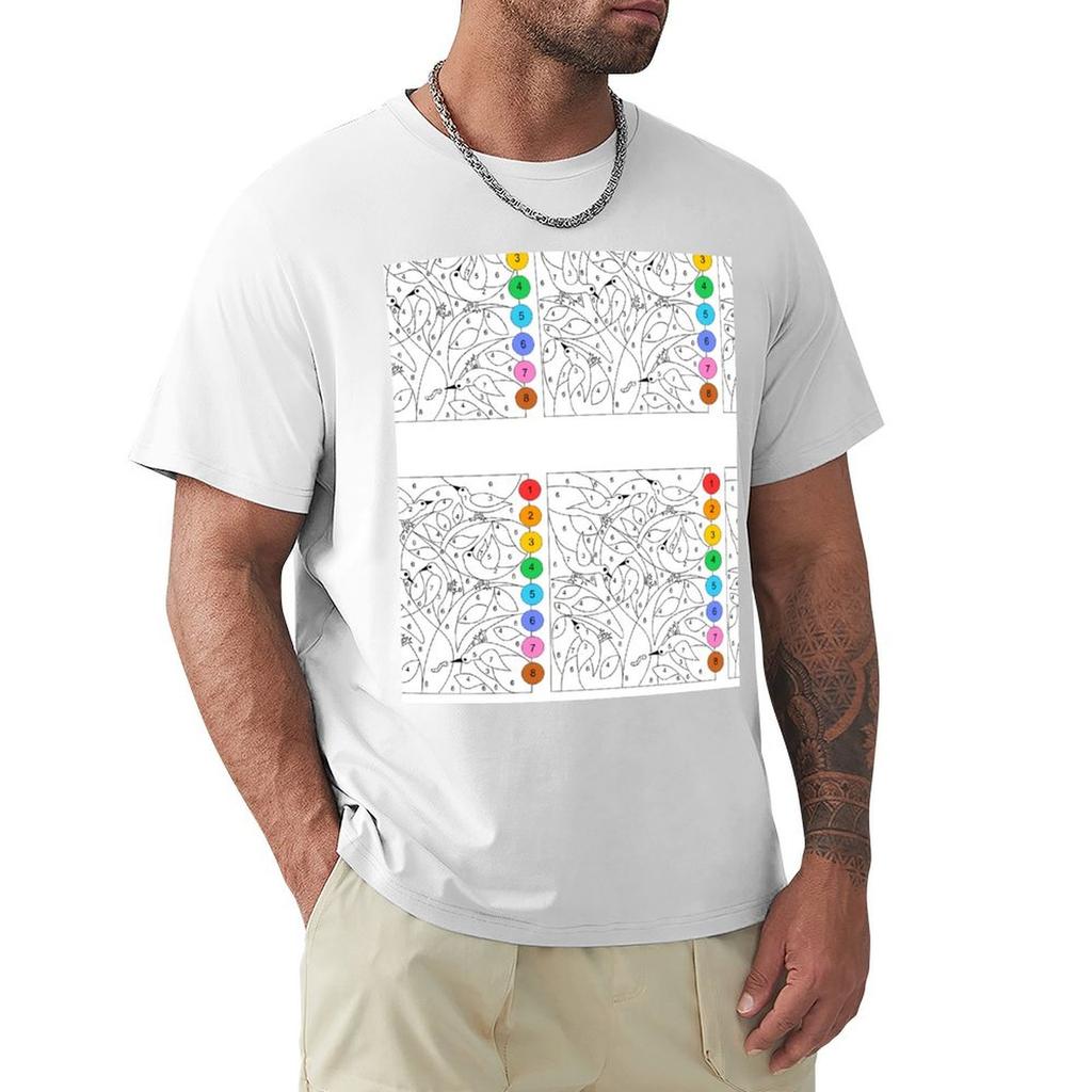 Color By Number TShirt Stain Resistant Casual Tee