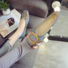 Fashion Brand Soft Ballet Ballerinas Flats Shoes Gold Square Buckle Casual Driving Moccasins Feminino Brief Slip On Espadrilles Oxfords