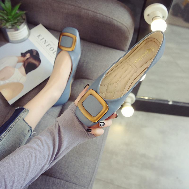 Fashion Brand Soft Ballet Ballerinas Flats Shoes Gold Square Buckle Casual Driving Moccasins Feminino Brief Slip On Espadrilles Oxfords