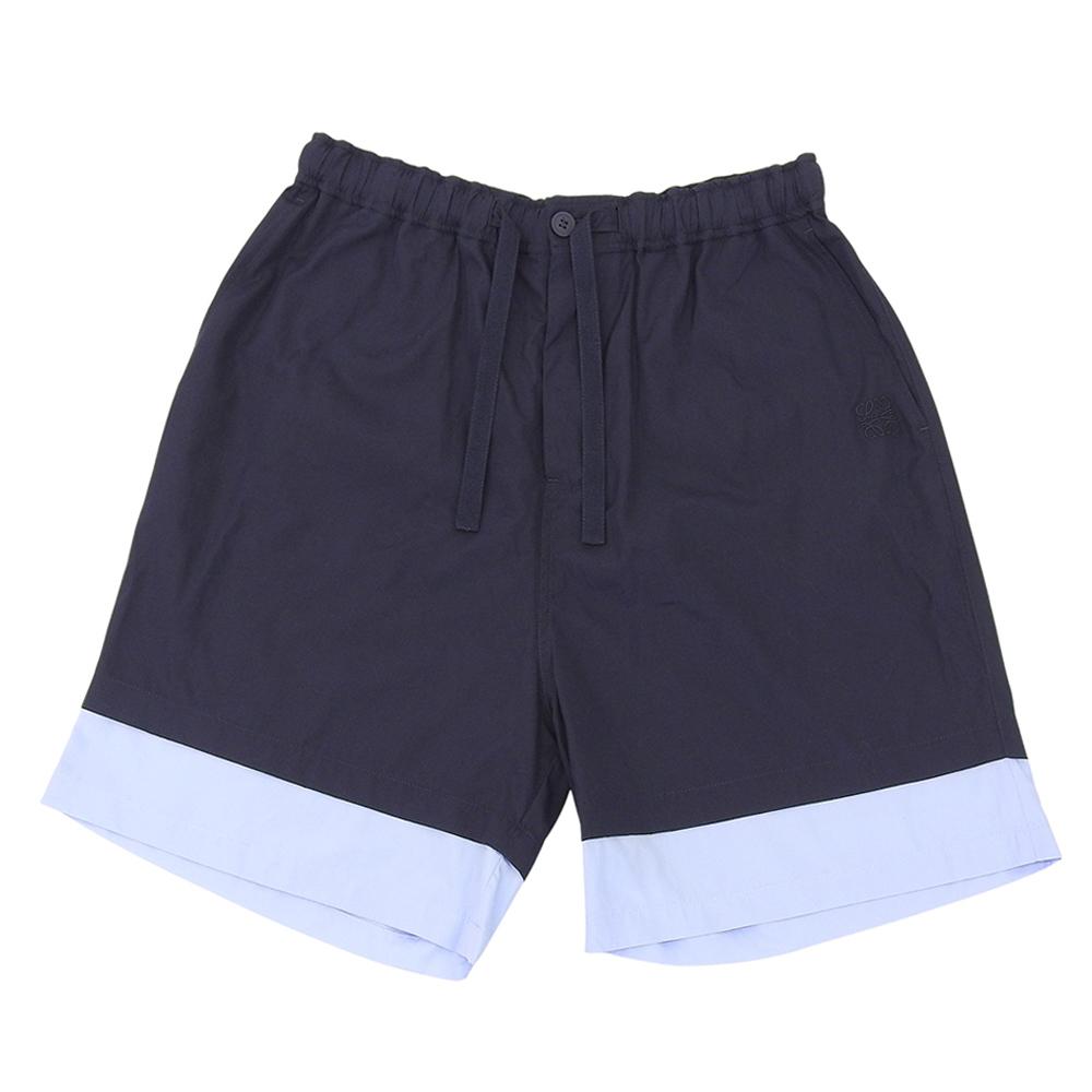 Loewe Unused Men's Cotton Shorts, Navy and Light Blue, Size M, H526Y1AW23 Bottoms M Navy / Light blueUsed