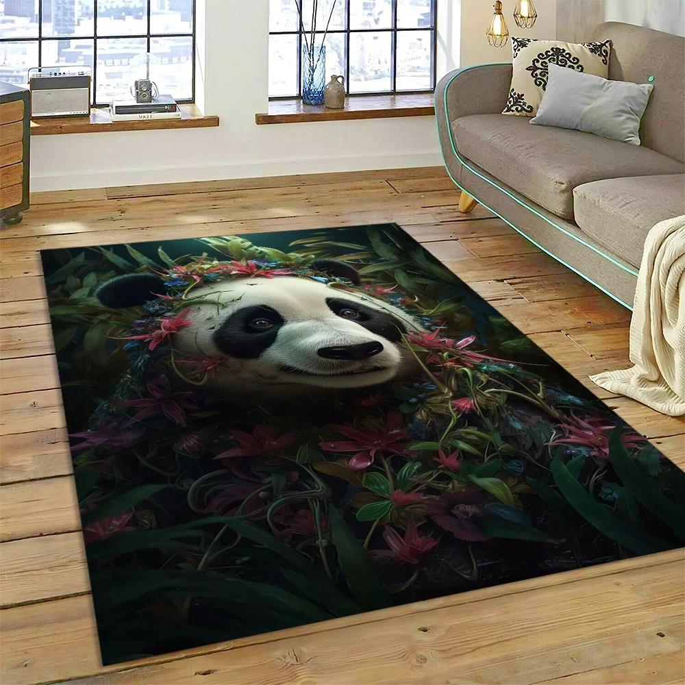 Cute Dream Panda Animal Cartoon Carpet Rug for Home Living Room Bedroom Sofa Doormat Decor,Kids Play Area Rug Non-slip Floor Mat