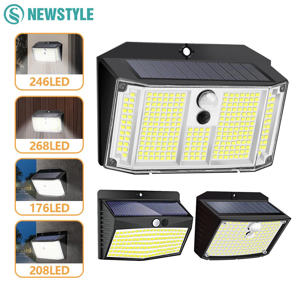 Solar Security Wall Light Garden Small Motion Sensor Fence Light Outdoor Super Bright Waterproof 3 Modes Yard Door Garage