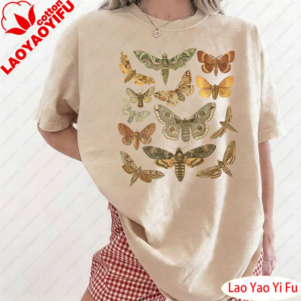 Butterfly Shirt Moth Tops Cottagecore Shirt Bug Clothes Aesthetic Tees Cottage Core Tees Goblincore Clothes Dark Academia Shirt