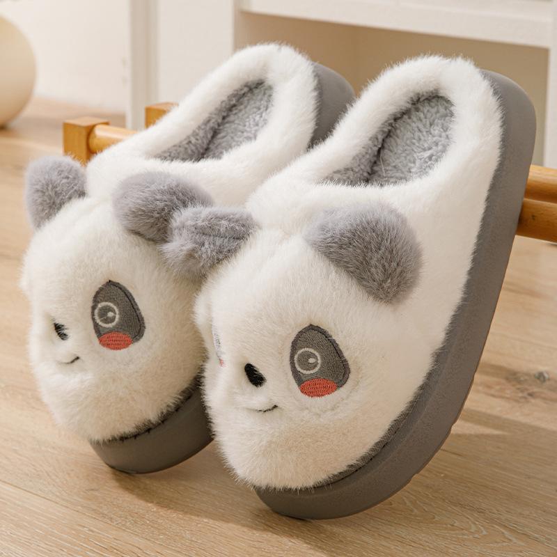 Women Slippers Cute Cartoon Panda Animal Slippers Girls Polar Bear Home Warm Shoes Female Plush Winter Cotton Slippers