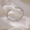 Silver Color Open Cuff for Women Twist Curved Bracelets Punk Fashion Female Metal Wrist Jewelry pulseras mujer 2023 new