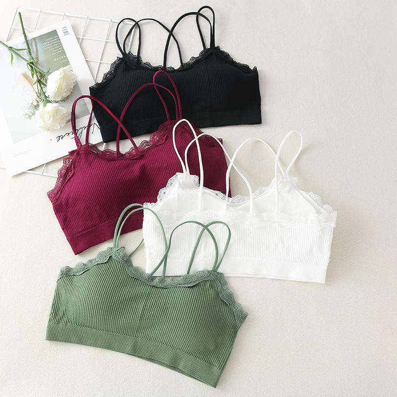 Koronkowa Bezszwowa Kamizelka Bandeau Bez Ramiączek Mały Miś dla Kobiet