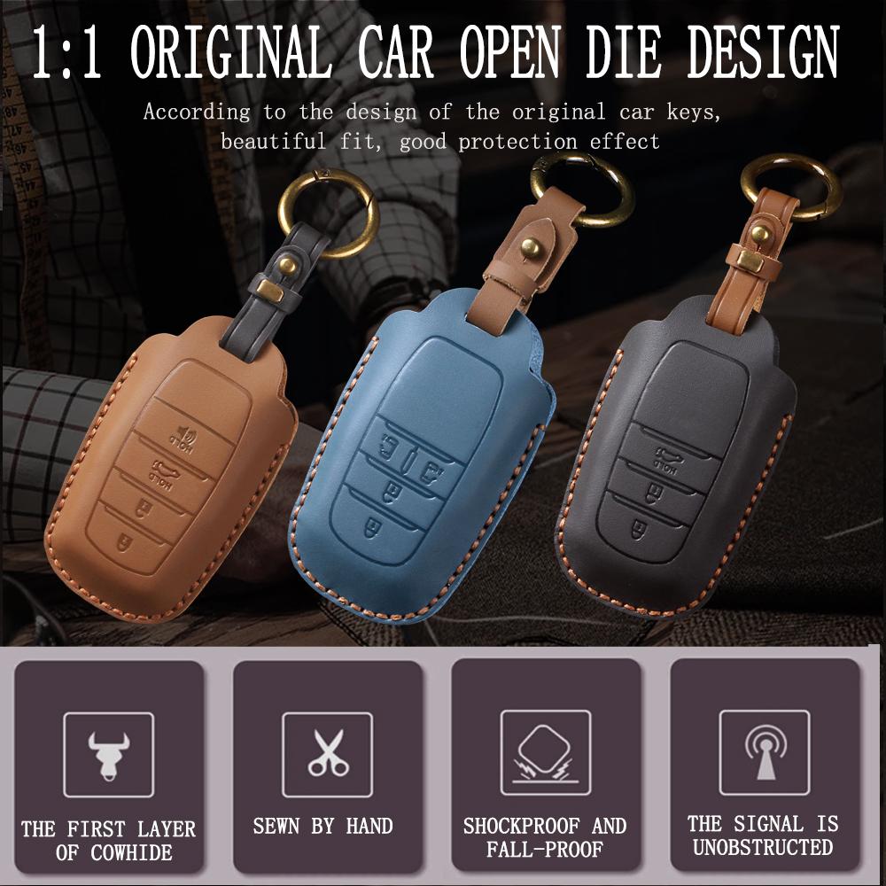 Car Key Case Leather Cover for 4 5 Button Toyota Alphard Vellfire Sienna Senna Keyring Holder Shell