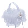 Romantic Petals Storage Satin Flower Girl Basket Bowknots Decor White for Wedding Ceremony Party Decorations 5 Style
