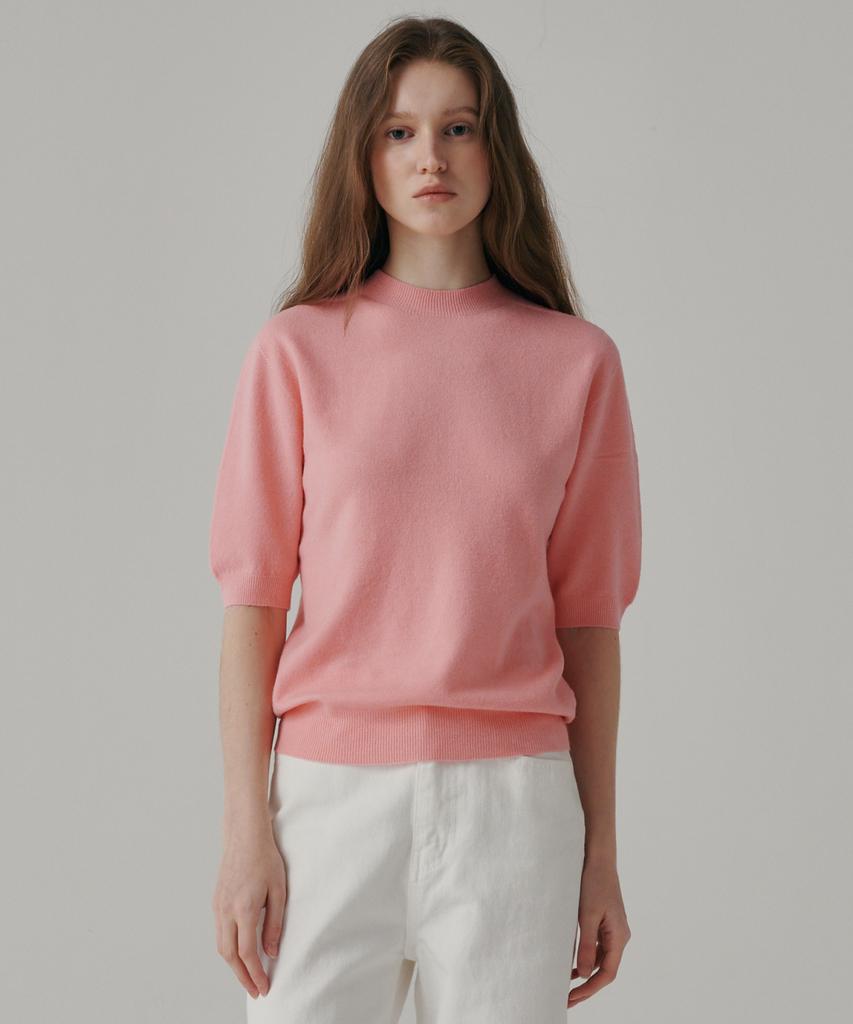 Banillaniteu Tinted Wool Whole Garment Short Sleeve Knit