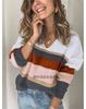 Autumn and winter striped new striped knitted sweater women's European and American knitted V-neck knitted pullover sweater women