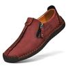 Fashion Handmade Leather Men Shoes Casual Slip on Loafers Breathable Leather Shoes Mens Flats Hot Sale Moccasins Tooling Shoes Plus Size
