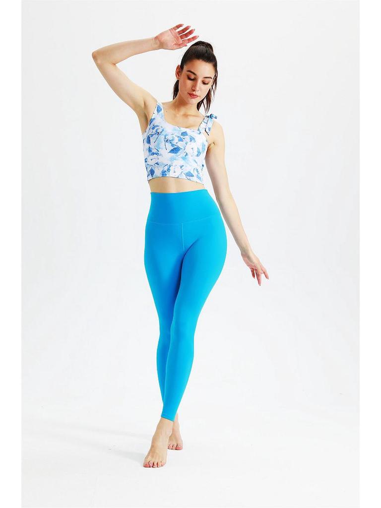 Yoga-Sport-BH im neuen Stil mit Feen-Print: Damen Fitness-Lauftop im Westenstil mit Trägern und Brustpolster