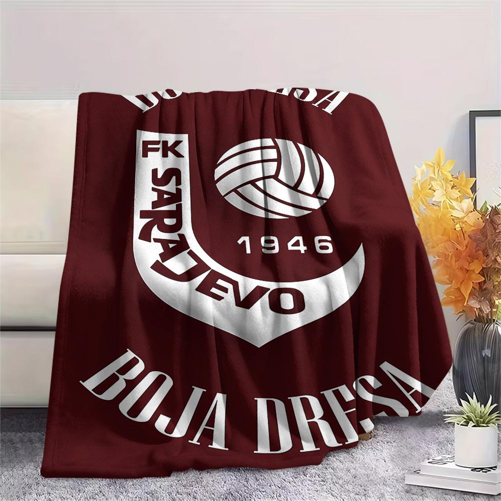 FK Sarajevo Print Flannel Blanket, High quality Comfortable for All Seasons, Home Decor, Warmth and Comfort, Perfect for Christmas Gifts