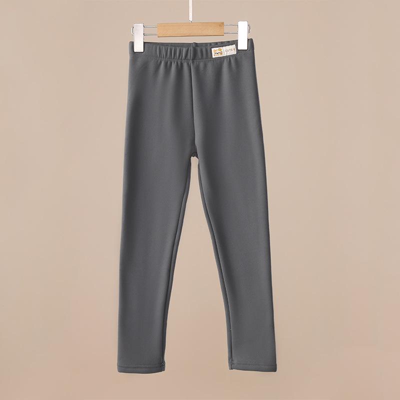 Kids' Fleece-Lined Leggings: Warm Autumn & Winter Wear for Boys and Girls - Versatile One-Piece Pants.