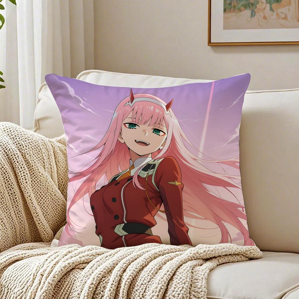Anime Mecha 02 zero two DDARLING in the FFRANXX Cushion Cover Pillowcase Antidustmite living Room Sofa Decor Cushion Room