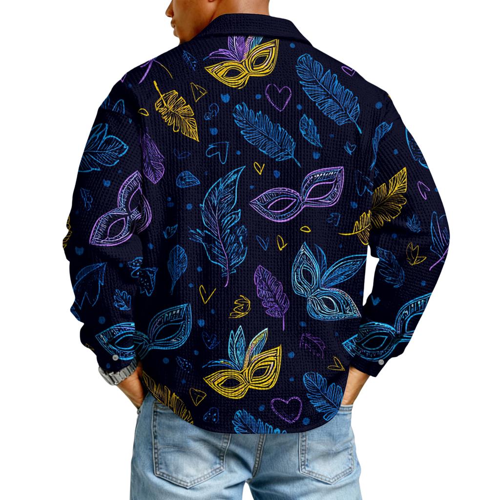 Herr Casual Långärmad Skjorta med Knappar