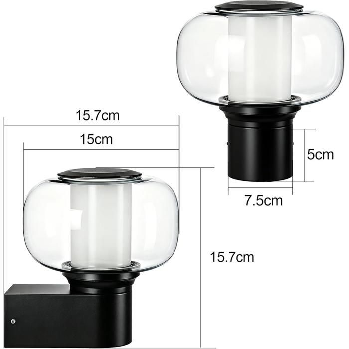 Applique d'extérieur - NETTLIFE - N°3 - E27 - Étanche IP65 - Noir, 40W max