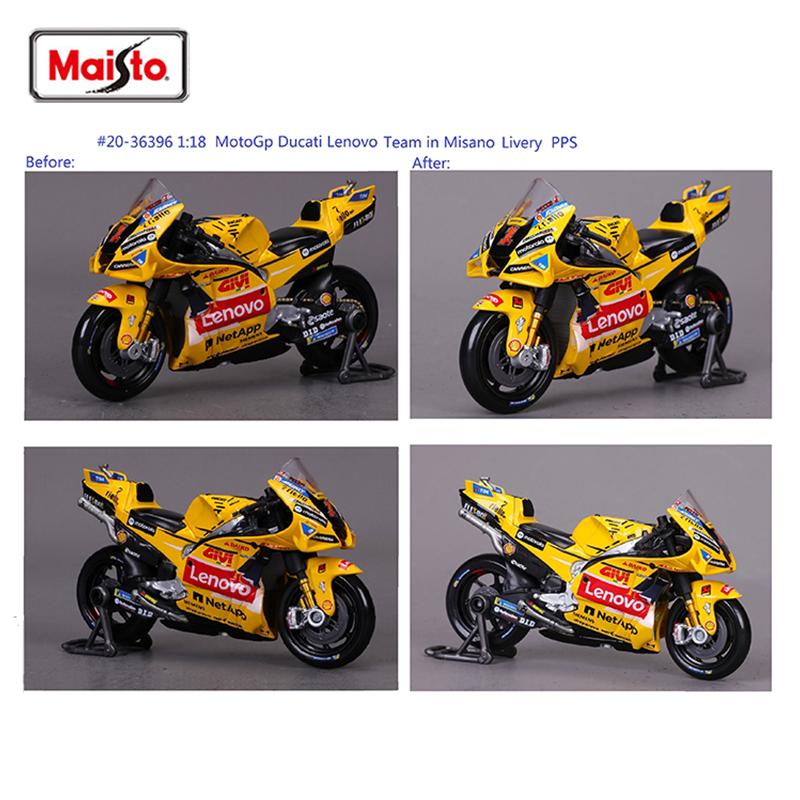 Stock Maisto 1:18 Season Ducati Honda Yamaha Motorcycle Alloy Micro-die-cast One-piece Model Custom Children's Toy Gift