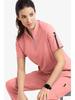 Quick-Dry Short-Sleeve Zipper Gown for Beauty Salon/Hospital Nurses with Casual Stand-Up Collar